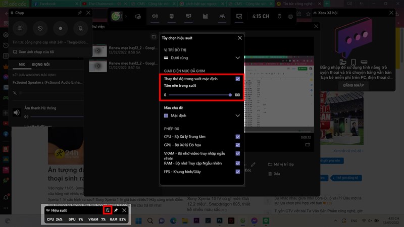 Cách xem chỉ số máy tính đang chạy trên thanh Taskbar Cách xem chỉ số máy tính đang chạy trên thanh Taskbar