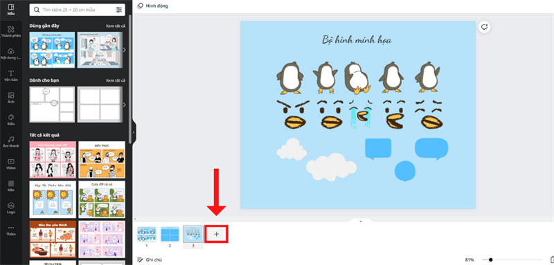 Nhấn vào nút dấu cộng + Nhấn vào nút dấu cộng +
