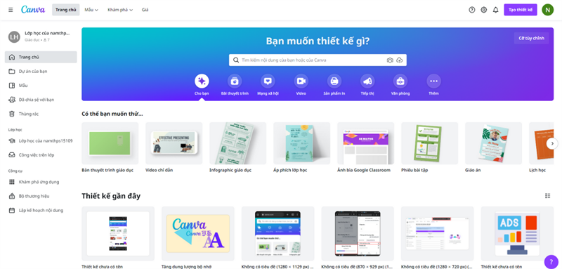 Truy cập vào Canva Truy cập vào Canva
