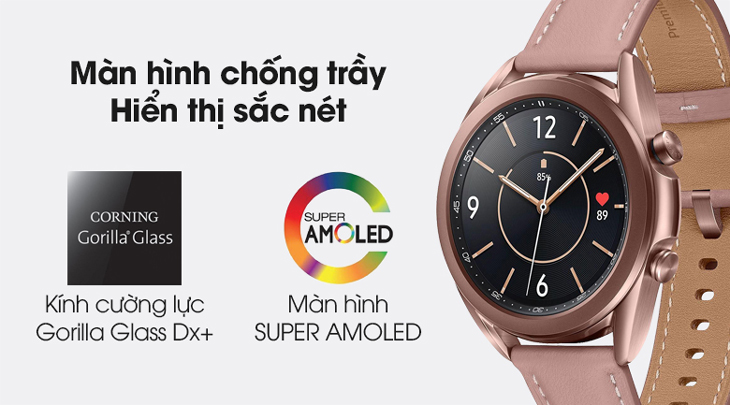 Samsung Galaxy Watch 3 sử dụng màn hình SUPER AMOLED đem đến chất lượng hiển thị hình ảnh, thông tin rõ nét