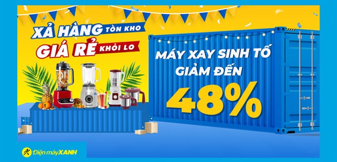 Xả hàng tồn kho - Máy xay sinh tố giảm đến 49%, không lo về giá, mua ngay giải nhiệt mùa hè!