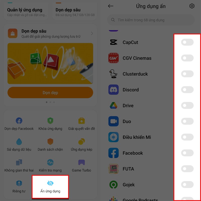 Cách ẩn ứng dụng trên điện thoại Xiaomi