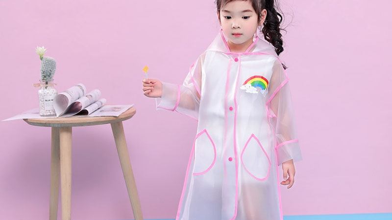 Transparent rainbow raincoat