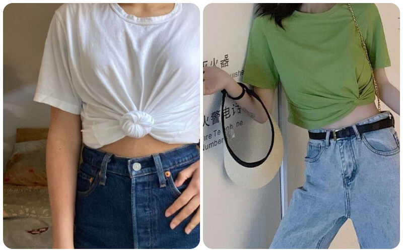 Tái chế áo thun cũ thành áo croptop