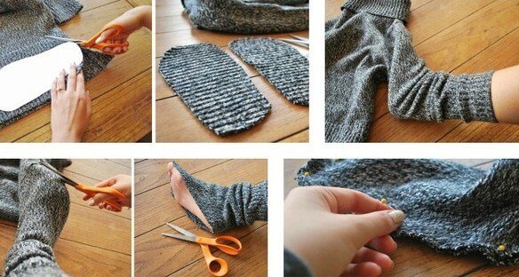 Tái chế áo len thành một đôi tất
