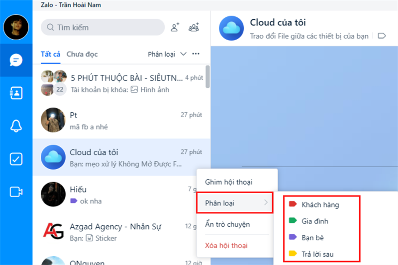 Phân loại > Chọn phân loại Phân loại > Chọn phân loại