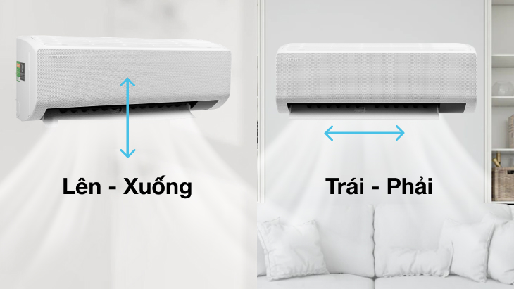 Đánh giá dòng máy lạnh Samsung WindFree™ TYGC sang trọng > Cánh đảo gió 4 chiếu Way Swing