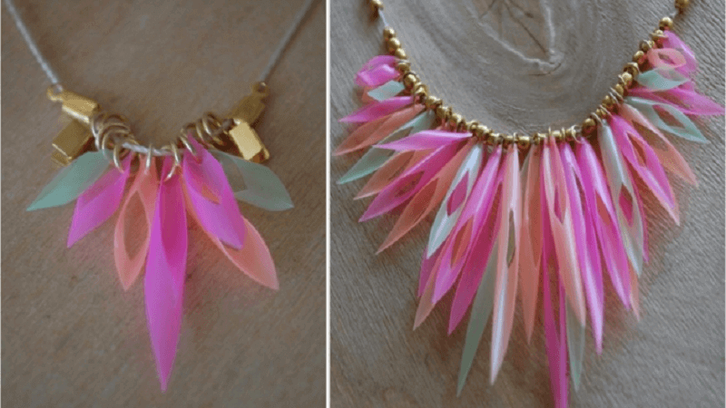 Super strange necklace made from straws