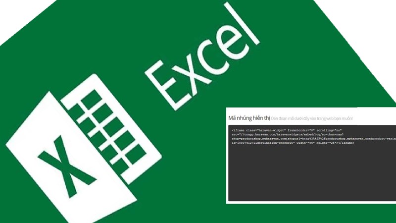 Cách lấy mã nhúng trong bảng tính Excel