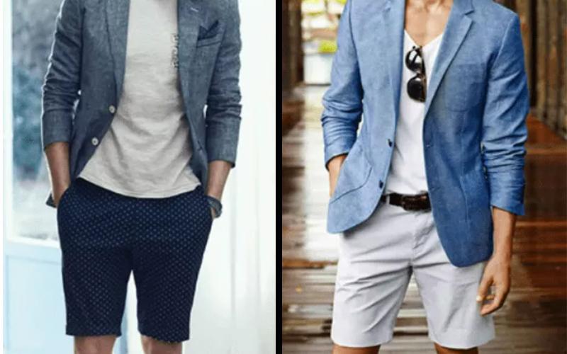 Phối quần short nam cùng với áo vest