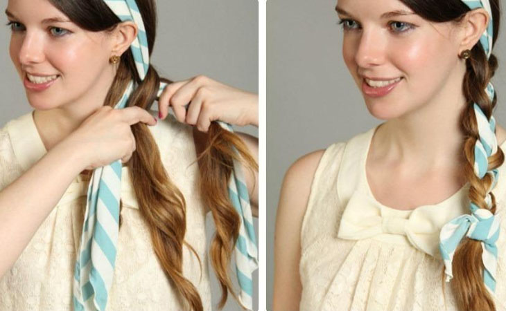 Creating curls by wrapping the scarf