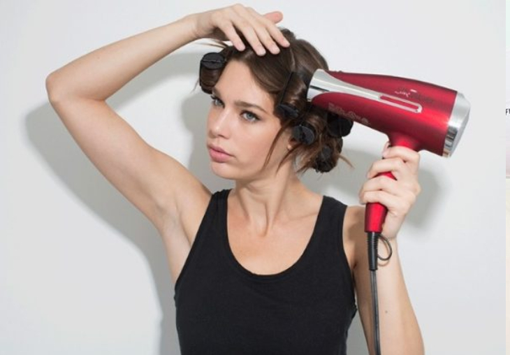Curling with a curling iron and hairdryer