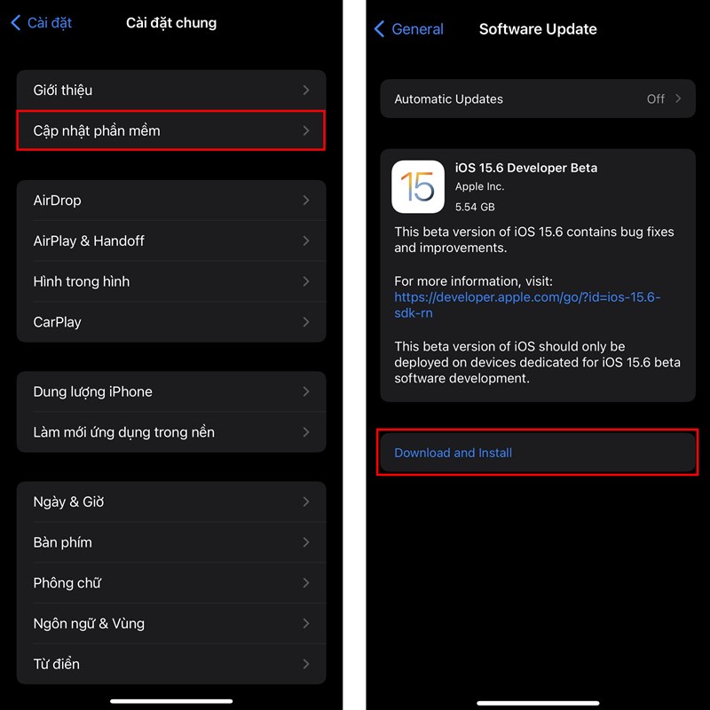 Cách cập nhật iOS 15.6 Beta 1