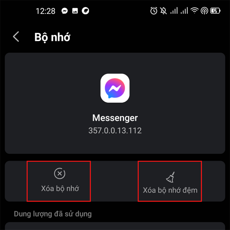 Lần lượt ấn vào mục Xóa bộ nhớ và Xóa bộ nhớ đệm. Lần lượt ấn vào mục Xóa bộ nhớ và Xóa bộ nhớ đệm.