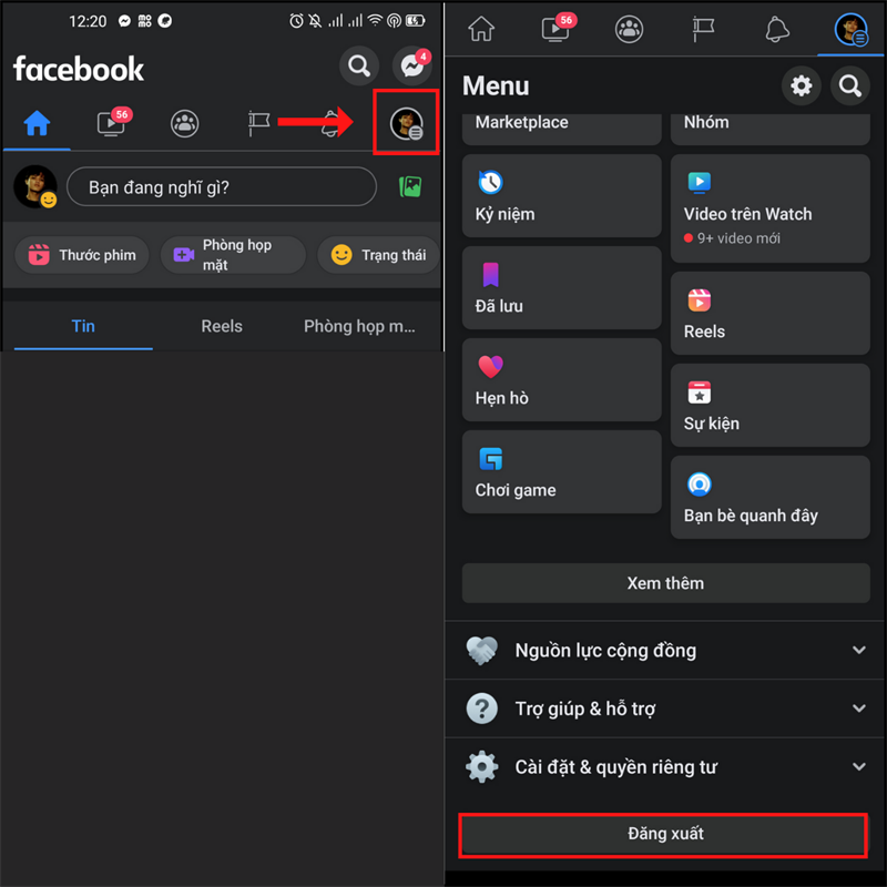 Đăng xuất Facebook Đăng xuất Facebook