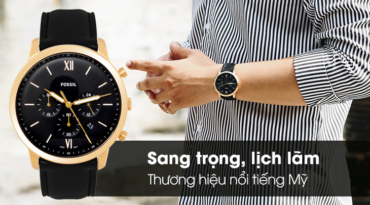 Đồng hồ FOSSIL Carlie 44 mm Nam FS5381 sở hữu thiết kế sang trọng và hiện đại