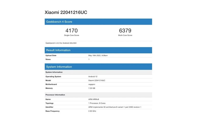 Điểm số Geekbench 5 của Dimensity 8100 trên Redmi Note 11T Pro+ xuất hiện trên trang Gizmochina Điểm số Geekbench 5 của Dimensity 8100 trên Redmi Note 11T Pro+ xuất hiện trên trang Gizmochina
