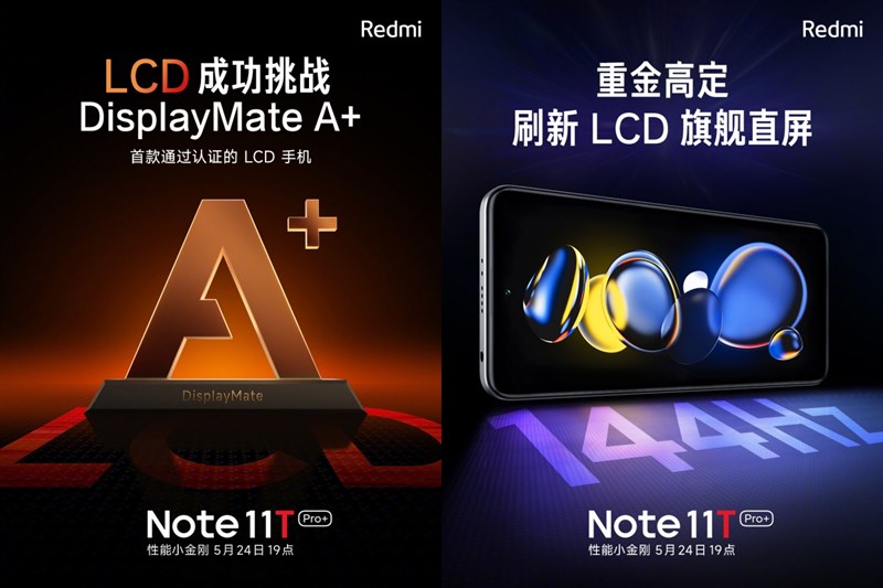 Redmi Note 11T Pro+ sẽ được trang bị màn hình IPS có tần số quét 144 Hz đạt điểm A+ từ tổ chức DisplayMate Redmi Note 11T Pro+ sẽ được trang bị màn hình IPS có tần số quét 144 Hz đạt điểm A+ từ tổ chức DisplayMate