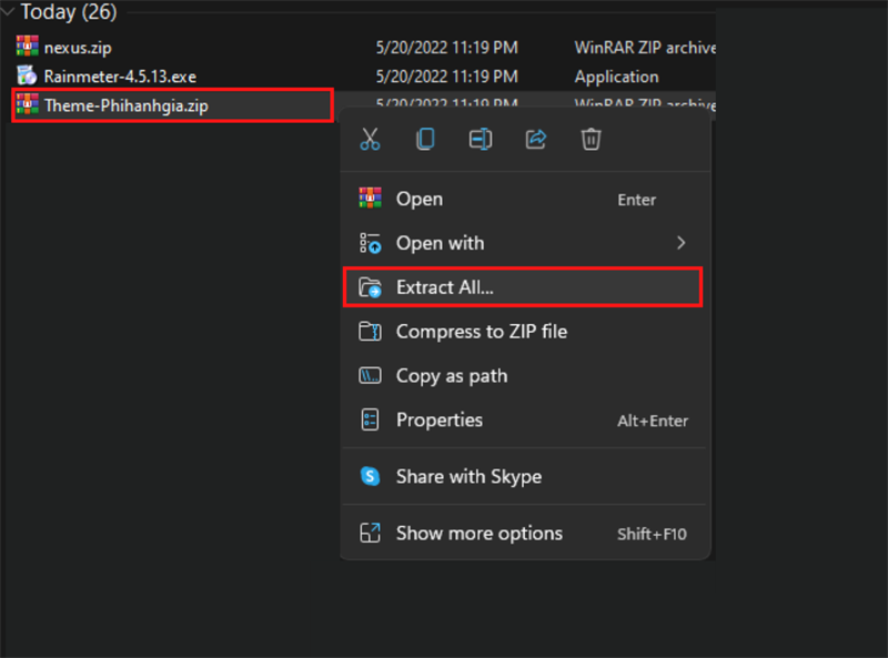 Giải nén Theme Phi hành gia