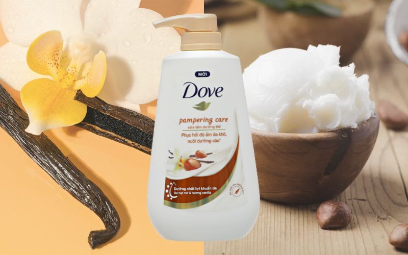 Sữa tắm dưỡng thể Dove Pampering Care phục hồi da khô