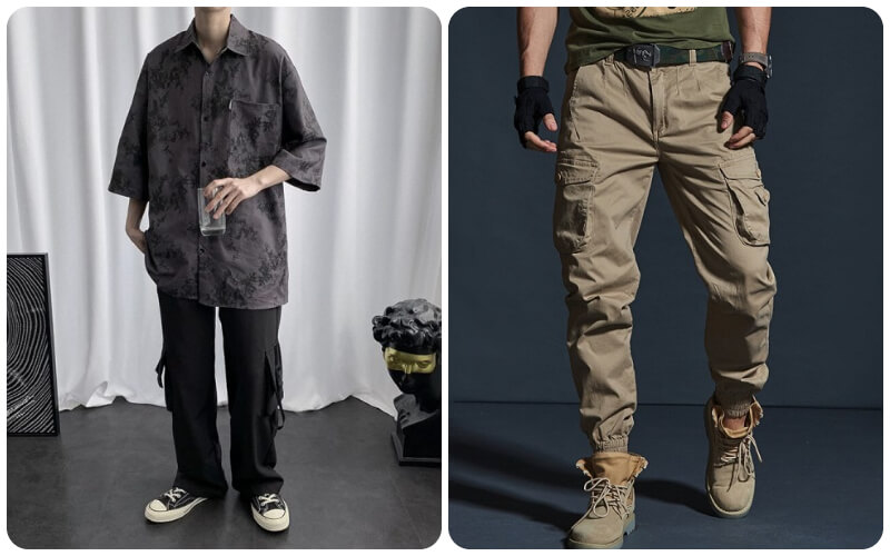 Sơ mi form rộng và cargo pants một kiểu mix ấn tượng