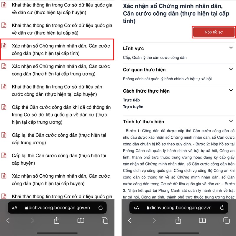 Cách xin xác nhận số Căn cước công dân