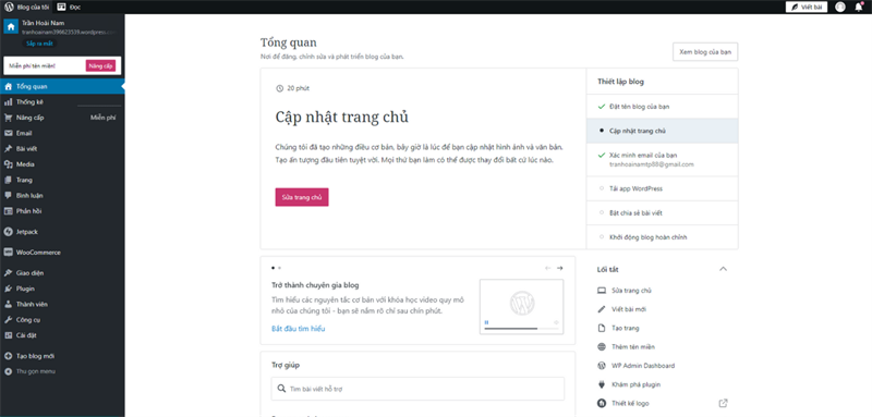 Tạo trang web miễn phí hoàn tất