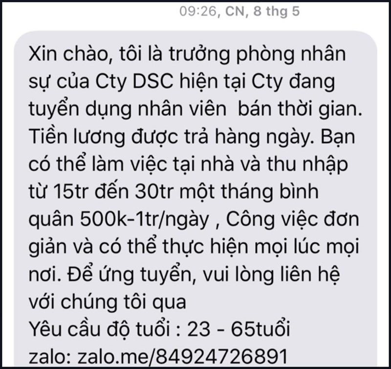 Sự thật sau chiêu mời làm việc online, dễ dàng kiếm tiền trên Potato