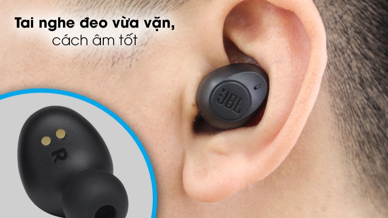 JBL T115TWS mang lại cảm giác đeo khá tốt. 