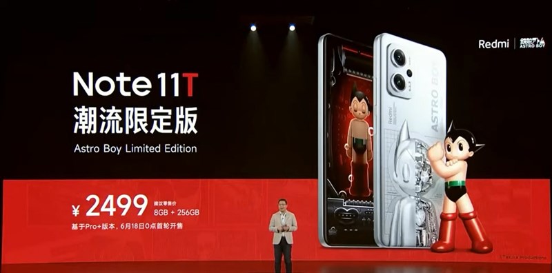 Giá bán của Redmi Note 11T Pro+ Astro Boy Limited Edition được công bố tại sự kiện ra mắt sản phẩm Giá bán của Redmi Note 11T Pro+ Astro Boy Limited Edition được công bố tại sự kiện ra mắt sản phẩm