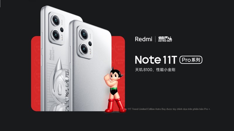 Redmi đã hợp tác với Tezuka Production nhằm cho ra mắt phiên bản Redmi Note 11T Pro+ Astro Boy Limited Edition Redmi đã hợp tác với Tezuka Production nhằm cho ra mắt phiên bản Redmi Note 11T Pro+ Astro Boy Limited Edition