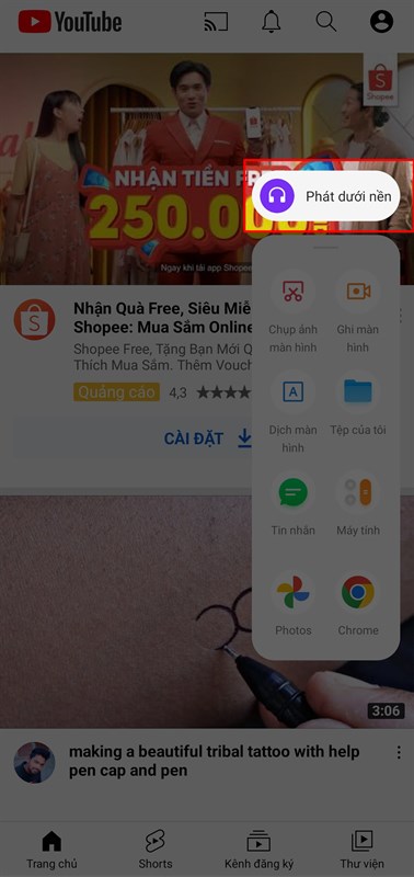 Cách nghe nhạc trên YouTube khi tắt màn hình Realme Cách nghe nhạc trên YouTube khi tắt màn hình Realme