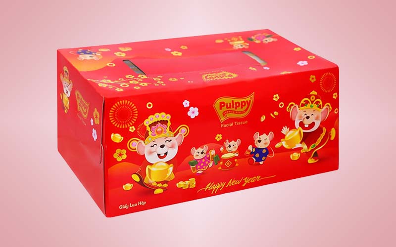 Khăn giấy lụa Pulppy 3 lớp hộp 140 tờ