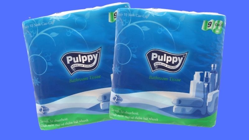 9 cuộn giấy vệ sinh Pulppy 2 lớp