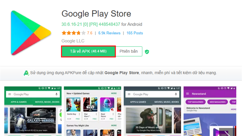 Nhấn vào nút Tải về APK.