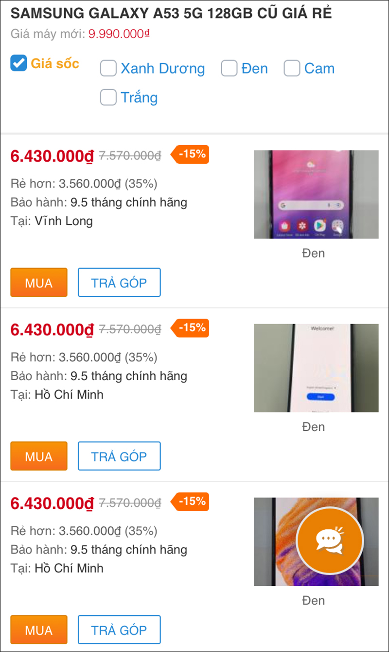 Samsung Galaxy A53 5G 128GB cũ