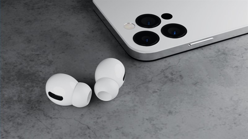 Hình ảnh concept AirPods Pro 2 kèm iPhone 14