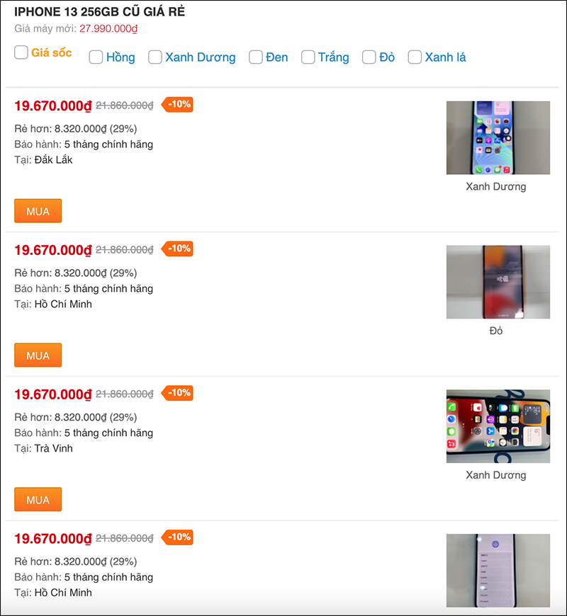 Giá iPhone 13 cũ hiện tại bao nhiêu? Quá sốc vì rẻ hơn 29% máy mới