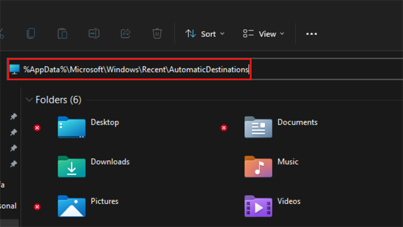 Sao chép đoạn sau vào thanh địa chỉ File Explorer để truy cập vào phần có chứa các dữ liệu liên quan đến Quick Access.