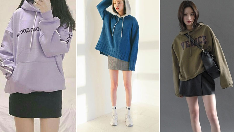 7 cách phối áo hoodie nữ với chân váy cực chất cho bạn gái