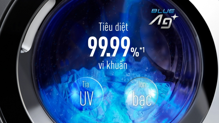 Diệt khuẩn 99.99% bằng nước lạnh nhờ công nghệ diệt khuẩn Blue Ag+