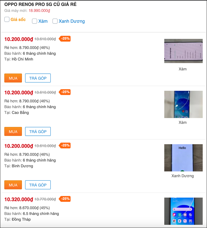 Flagship giá ngon là đây: OPPO Reno6 Pro cũ hạ giá sâu chỉ còn 1 nửa Flagship giá ngon là đây: OPPO Reno6 Pro cũ hạ giá sâu chỉ còn 1 nửa