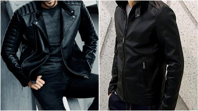 Phối áo leather jacket cùng áo thun