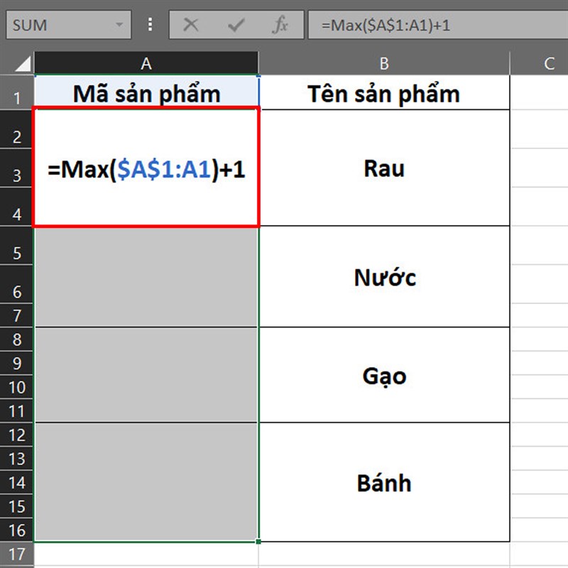 Cách đánh số thứ tự cho ô bị gộp trong Excel Cách đánh số thứ tự cho ô bị gộp trong Excel