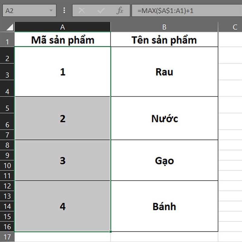 Cách đánh số thứ tự cho ô bị gộp trong Excel Cách đánh số thứ tự cho ô bị gộp trong Excel