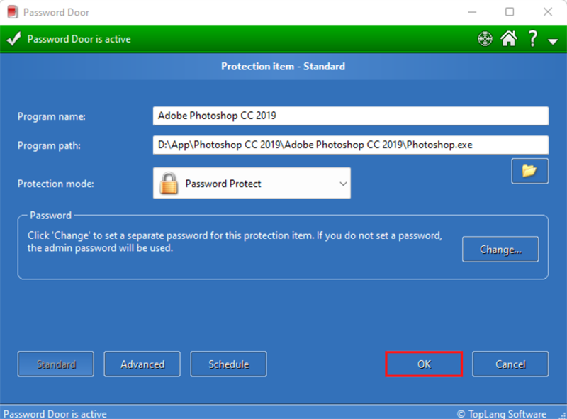 Sau cùng là ấn vào nút OK để kết thúc việc đặt mật khẩu cho phần mềm. Sau cùng là ấn vào nút OK để kết thúc việc đặt mật khẩu cho phần mềm.