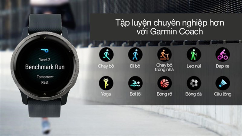 Garmin Venu 2 có đa dạng các chế độ luyện tập và trợ lý ảo Garmin Coach