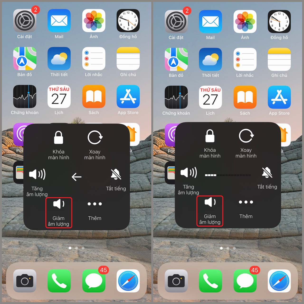 Tăng giảm âm lượng không dùng phím cứng trên iphone Tăng giảm âm lượng không dùng phím cứng trên iphone