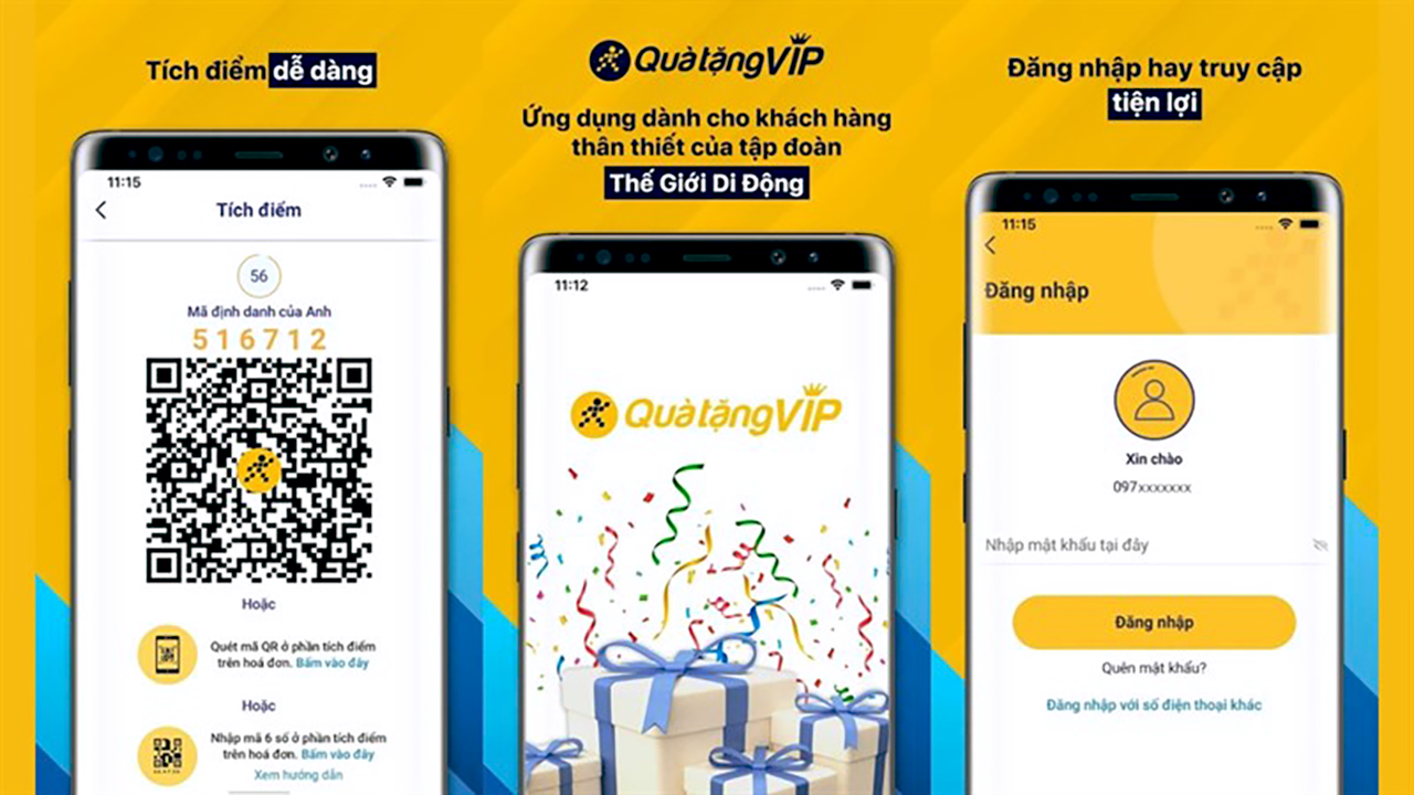 Chương trình tích điểm dành cho khách hàng qua ứng dụng 'Quà Tặng VIP' Chương trình tích điểm dành cho khách hàng qua ứng dụng 'Quà Tặng VIP'