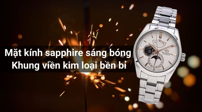 mặt kính đồng hồ khá đa dạng với mặt chính Sapphire, mặt kính cứng,… có khả năng chống xước chống va đập